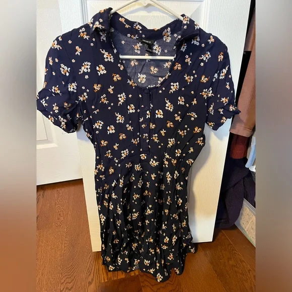 blue dress for baby girl Blue Floral Flutter Sleeve Midi Dress - Smocked Dresses main image 1